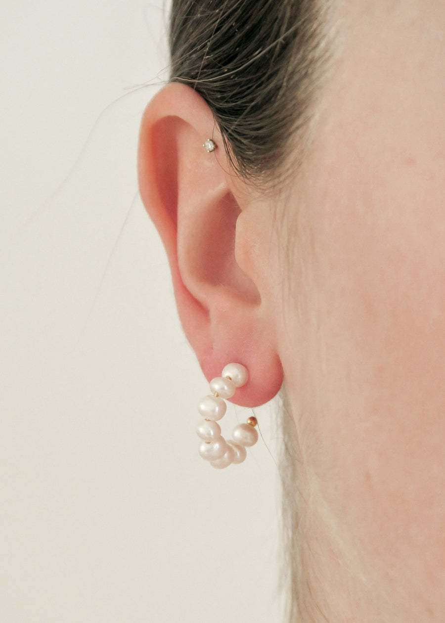 Nuvola Small Pearl Hoops