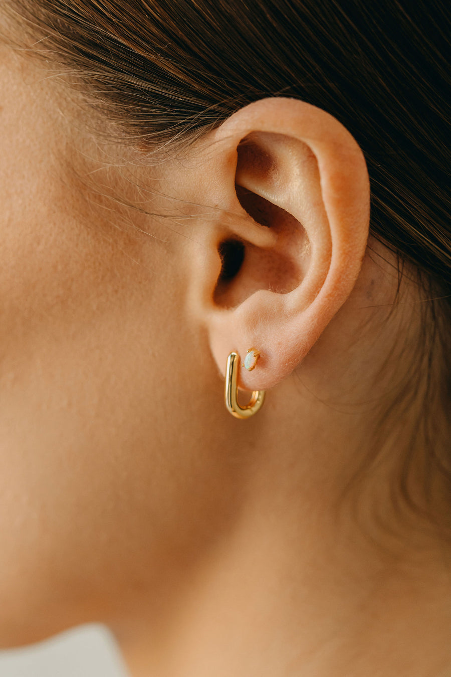 Oxford Small Hoop Earrings - 18K Yellow Gold and Sterling Silver