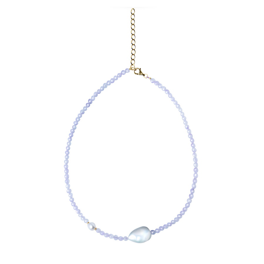 Dal Mare Crystal Bead and Pearl Necklace - Lilac