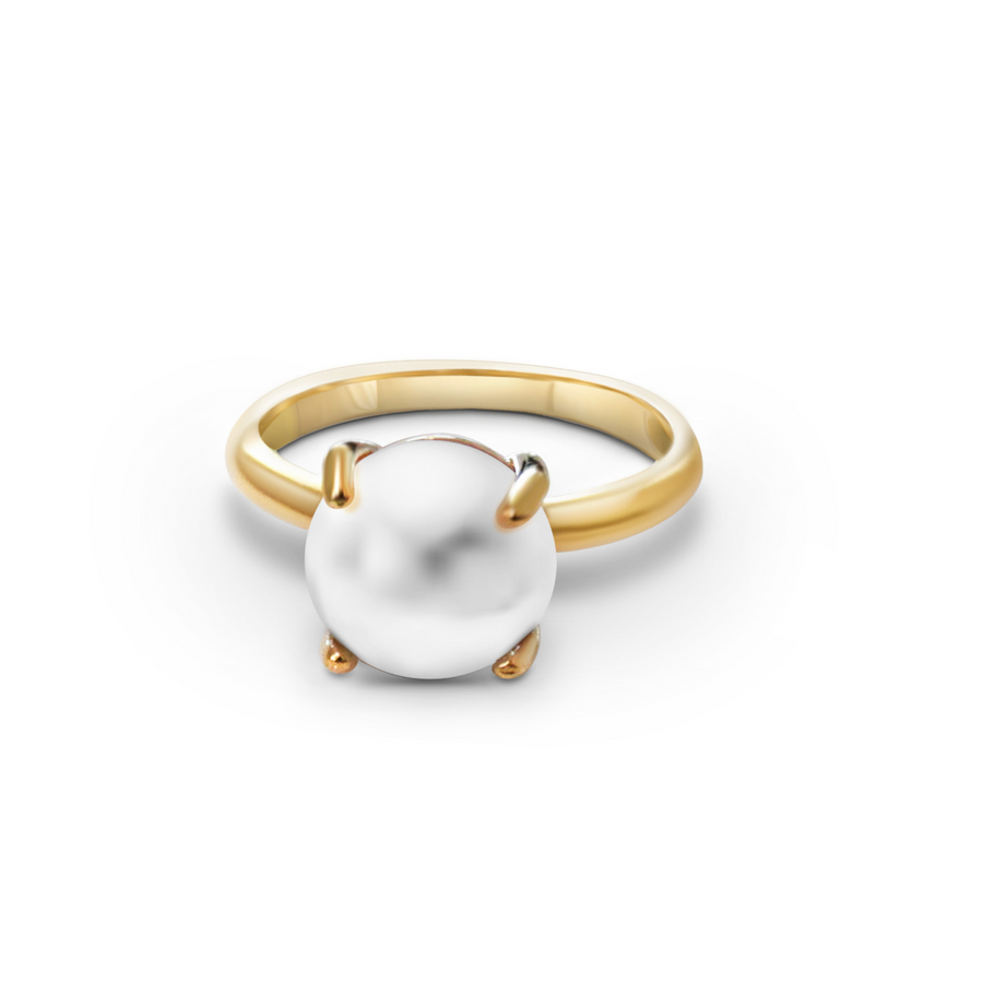 Hacienda Pearl Ring - 18K Yellow Gold and Sterling Silver