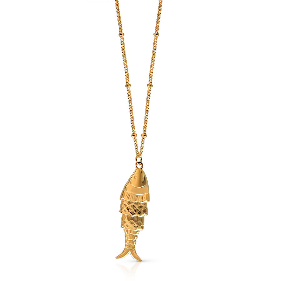 BFC- Gold Fish Pendant with 18 inches Chain : Amazon.in: Fashion