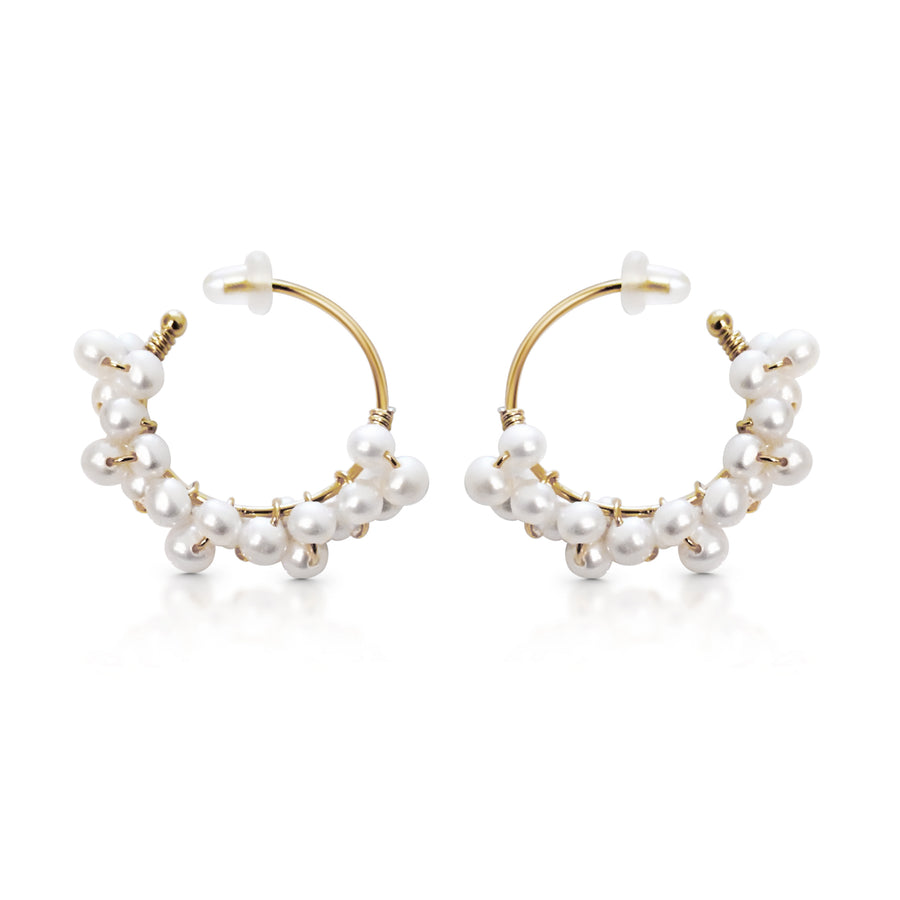Jane Pearl Hoop Earrings