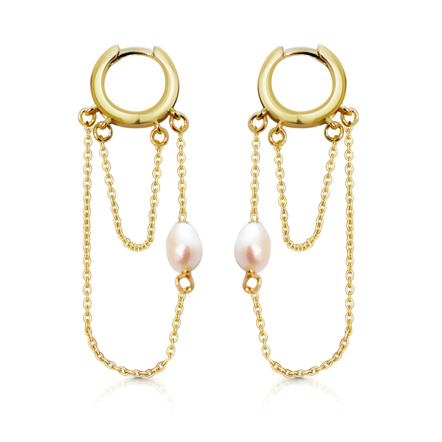 Rebecca Chain Earrings - 18K Yellow Gold Vermeil